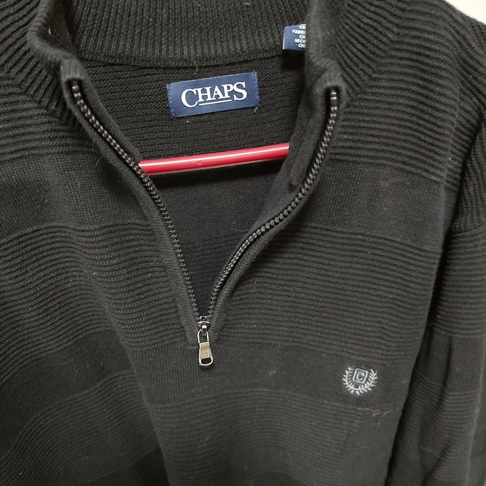 Chaps Men's Black Zip-Up Sweater